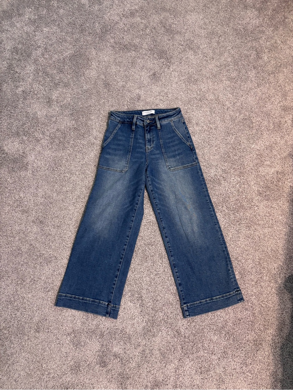 High-Rise Wide Leg Jeans in Dark Blue Wash